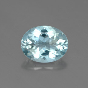 Aigue-marine bleue naturelle coupe ovale, 1,68 ct, VVS