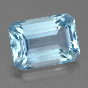 Aigue-marine bleue naturelle taille émeraude, 4,30 ct, VVS-VS