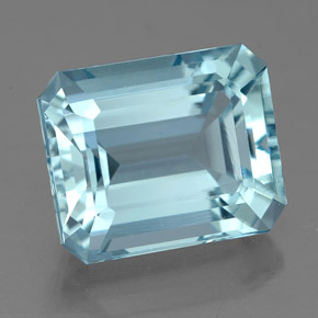 Aigue-marine bleu clair naturelle taille émeraude, 4,12 ct, IF