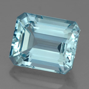 Aigue-marine bleu clair naturelle taille émeraude, 4,12 ct, IF