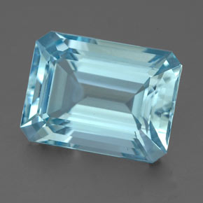 Aigue-marine bleue naturelle taille émeraude, 4,00 ct, VVS