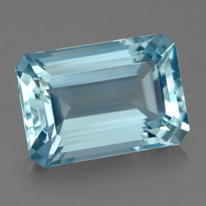 Aigue-marine bleue naturelle taille émeraude, 4,50 ct, VVS