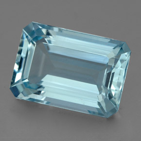 Aigue-marine bleue naturelle taille émeraude, 4,50 ct, VVS