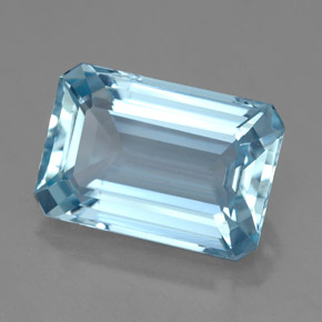 Aigue-marine bleue naturelle taille émeraude, 4,25 ct, VVS-VS
