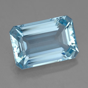 Aigue-marine bleue naturelle taille émeraude, 4,25 ct, VVS-VS