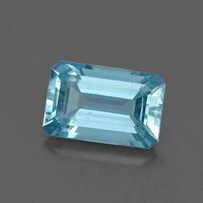 Bleu vert Bleu clair naturelle Taille émeraude, 1.30 ct, VS-SI