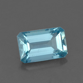 Bleu vert Bleu clair naturelle Taille émeraude, 1.30 ct, VS-SI