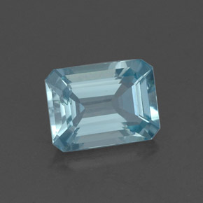 Aigue-marine bleue naturelle taille émeraude, 1,26 ct, VS