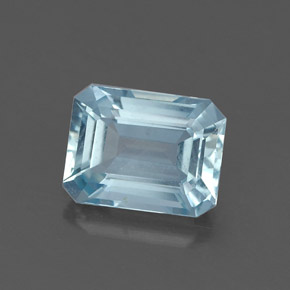 Aigue-marine bleue naturelle taille émeraude, 1,17 ct, IF