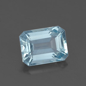 Aigue-marine bleue naturelle taille émeraude, 1,17 ct, IF