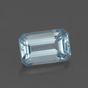 Aigue-marine bleue naturelle taille émeraude, 1,35 ct, VVS