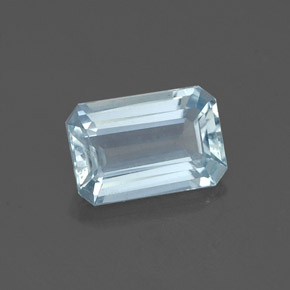 Aigue-marine bleue naturelle taille émeraude, 0,84 ct, VVS