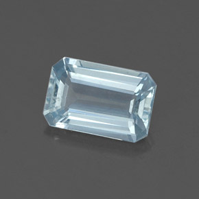 Aigue-marine bleue naturelle taille émeraude, 0,84 ct, VVS