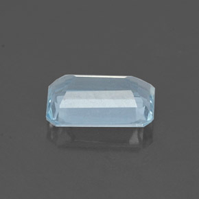 Aigue-marine bleue naturelle taille émeraude, 0,84 ct, VVS