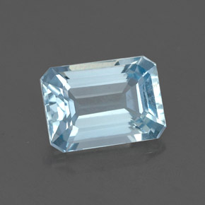 Bleu vert Bleu clair naturelle Taille émeraude, 1.26 ct, VVS
