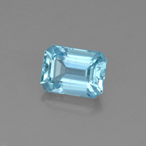 Bleu vert Bleu clair naturelle Taille émeraude, 1.27 ct, VS-SI