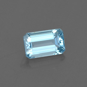 Bleu vert Bleu clair naturelle Taille émeraude, 0.82 ct, VVS-VS