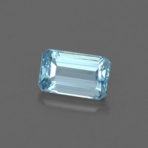 Bleu vert Bleu clair naturelle Taille émeraude, 0.82 ct, VVS-VS