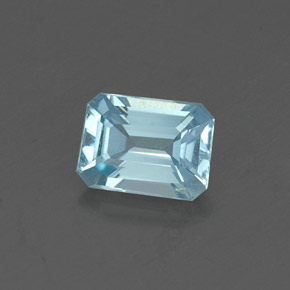 Aigue-marine bleue naturelle taille émeraude, 0,48 ct, VVS-VS