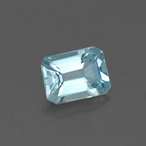 Aigue-marine bleue naturelle taille émeraude, 0,48 ct, VVS-VS