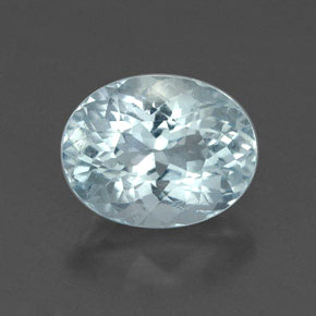 Aigue-marine bleue naturelle coupe ovale, 1,69 ct, VVS-VS