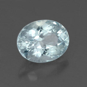 Aigue-marine bleue naturelle coupe ovale, 1,69 ct, VVS-VS