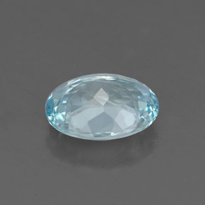 Aigue-marine bleue naturelle coupe ovale, 1,55 ct, VS-SI