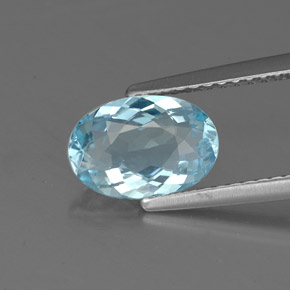 Bleu vert Bleu clair naturelle Coupe ovale, 1.36 ct, VVS-VS