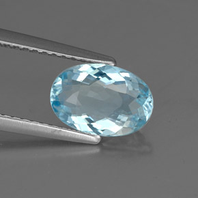 Bleu vert Bleu clair naturelle Coupe ovale, 1.36 ct, VVS-VS