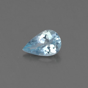 Aigue-marine bleue naturelle en forme de poire, 0,31 ct, VVS