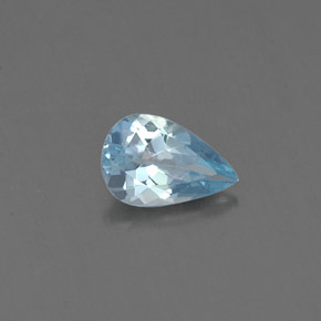 Aigue-marine bleue naturelle en forme de poire, 0,31 ct, VVS