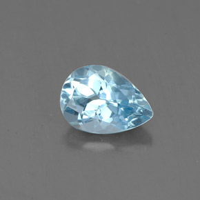 Aigue-marine bleue naturelle en forme de poire, 0,70 ct, VS