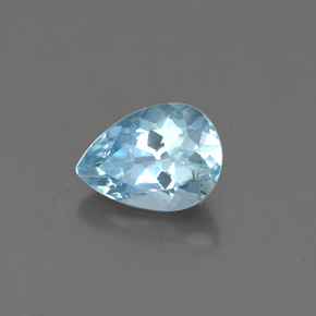 Aigue-marine bleue naturelle en forme de poire, 0,70 ct, VS