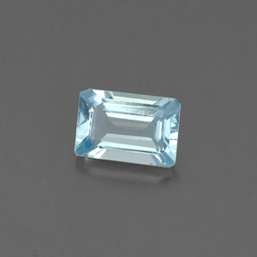 Aigue-marine bleue naturelle taille émeraude, 0,54 ct, VVS-VS