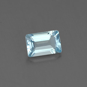 Aigue-marine bleue naturelle taille émeraude, 0,54 ct, VVS-VS