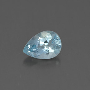Aigue-marine bleue naturelle en forme de poire, 0,60 ct, VS