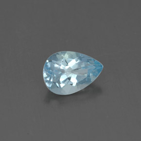 Aigue-marine bleue naturelle en forme de poire, 0,60 ct, VS