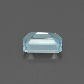 Aigue-marine bleue naturelle taille émeraude, 0,84 ct, VS