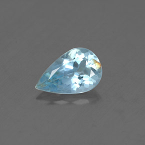 Aigue-marine bleue naturelle en forme de poire, 0,66 ct, SI