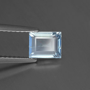 Aigue-marine bleue naturelle baguette, 0,76 ct, SI