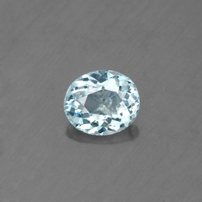 Aigue-marine bleue naturelle coupe ovale, 0,58 ct, VS