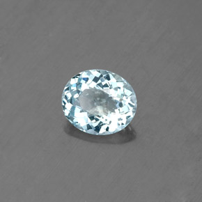 Aigue-marine bleue naturelle coupe ovale, 0,58 ct, VS