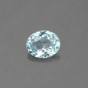 Aigue-marine bleue naturelle coupe ovale, 0,60 ct, VS