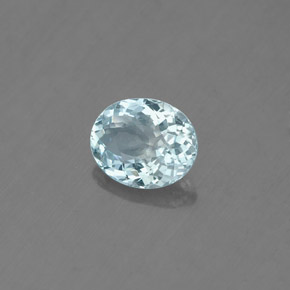 Aigue-marine bleue naturelle coupe ovale, 0,60 ct, VS