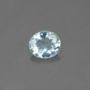 Aigue-marine bleue naturelle coupe ovale, 0,63 ct, SI