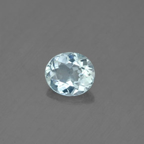 Aigue-marine bleue naturelle coupe ovale, 0,63 ct, SI