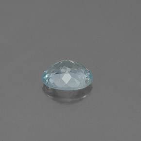 Aigue-marine bleue naturelle coupe ovale, 0,63 ct, SI