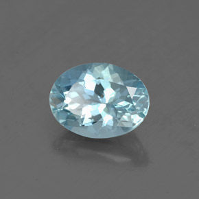 Aigue-marine bleue naturelle coupe ovale, 1,25 ct, VS-SI
