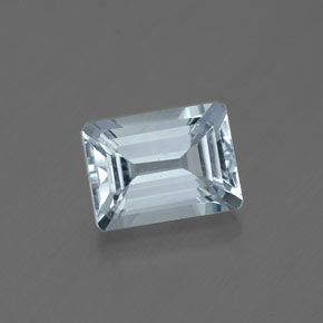 Aigue-marine bleue naturelle taille émeraude, 1,70 ct, VVS-VS