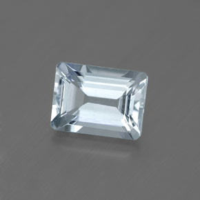Aigue-marine bleue naturelle taille émeraude, 1,70 ct, VVS-VS